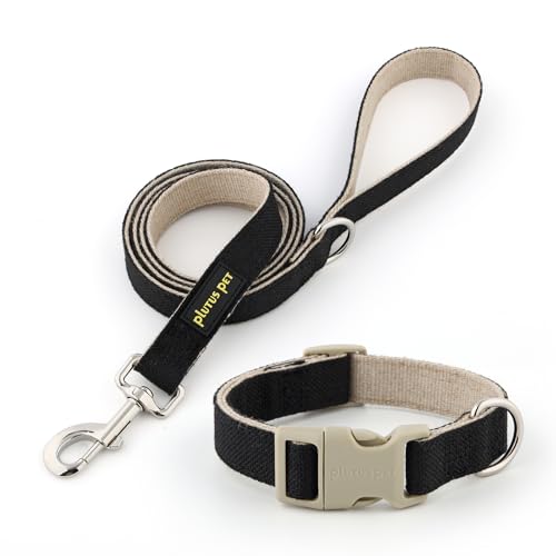 Plutus Pet Hundehalsband und Leine aus Baumwollhanf, verstellbares Halsband für kleine, mittelgroße und große Hunde, strapazierfähig und weich auf der Haut, Schwarz, Größe XS Plutus Pet Hundehalsband und Leine aus Baumwollhanf, verstellbares Halsband für kleine, mittelgroße und große Hunde, strapazierfähig und weich auf der Haut, Schwarz, Größe XS von PLUTUS PET