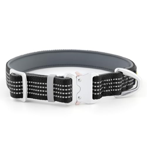 Plutus Pet Reflektierendes Hundehalsband mit Luftfahrt-Aluminiumschnalle, Neopren gepolstert für Komfort, leicht, strapazierfähiges Nylon-Halsband für Welpen, kleine, mittelgroße und große Hunde Plutus Pet Reflektierendes Hundehalsband mit Luftfahrt-Aluminiumschnalle, Neopren gepolstert für Komfort, leicht, strapazierfähiges Nylon-Halsband für Welpen, kleine, mittelgroße und große Hunde von PLUTUS PET