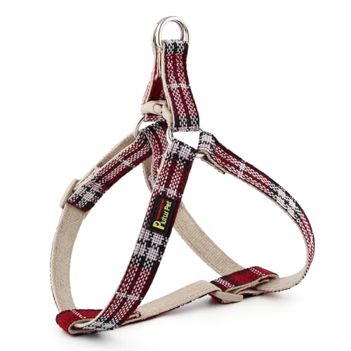 Plutus Pet Step in Hundegeschirr aus Baumwollhanf, nachhaltig, leicht und ausbruchsicher, schnell passendes Hundegeschirr für Welpen, kleine, mittelgroße und große Hunde, Rot Plaid, M Plutus Pet Step in Hundegeschirr aus Baumwollhanf, nachhaltig, leicht und ausbruchsicher, schnell passendes Hundegeschirr für Welpen, kleine, mittelgroße und große Hunde, Rot Plaid, M von PLUTUS PET