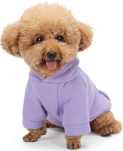 Hunde-Kapuzen-Sweatshirt, weiche Baumwolle, Lavendelviolett, Haustierbekleidung von PMJART