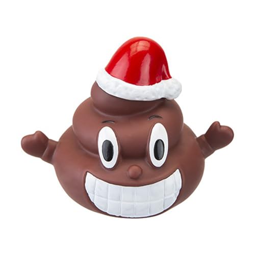 PMS 877015 Christmas Vinyl Poo Hundespielzeug | Braun und Rot | 1 Stück Zubehör von PMS