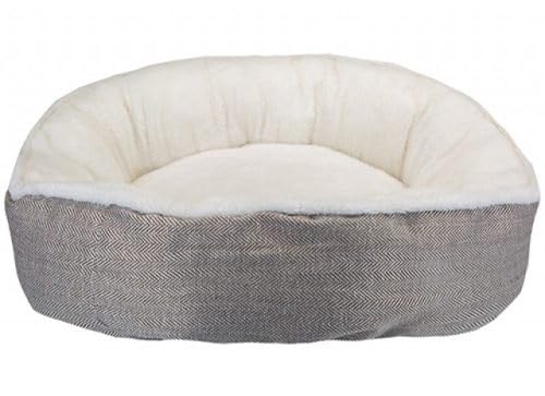 PMS Extra großes Plüsch-Donut-Haustierbett, 60 cm, 1 Stück (2 Grau, Taupe) – luxuriöses, weiches Material für ultimativen Komfort und beruhigendes Schlaferlebnis für Hunde von PMS