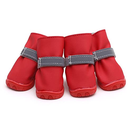 PNAAH Hundeschuhe wasserdichte Hundeschuhe for kleine mittelgroße Hunde Warme Anti-Rutsch Reflektierende Riemchen Welpen Haustier Hund Schnee Regen Stiefel for Teddy Bichon Hundestiefel von PNAAH