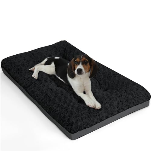 POCBLUE Waschbares Deluxe-Hundebett für kleine Hunde, Hundekäfig-Matte, 61 cm, bequem, flauschig, rutschfest, für Hunde bis zu 11,3 kg, 61 x 43,2 cm, Schwarz POCBLUE Waschbares Deluxe-Hundebett für kleine Hunde, Hundekäfig-Matte, 61 cm, bequem, flauschig, rutschfest, für Hunde bis zu 11,3 kg, 61 x 43,2 cm, Schwarz von POCBLUE