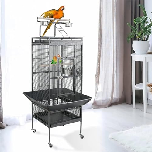 POCDOKYZ Multifunktionaler 61-Zoll-Papageien-Vogelkäfig, großer Vogelkäfig aus Metall, geeignet für Verschiedene Vögel wie Papageien, SCHWARZ POCDOKYZ Multifunktionaler 61-Zoll-Papageien-Vogelkäfig, großer Vogelkäfig aus Metall, geeignet für Verschiedene Vögel wie Papageien, SCHWARZ von POCDOKYZ