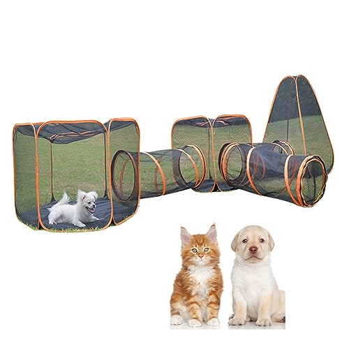 6-in-1-Katzentunnel Für Den Außenbereich, Tragbare Katzengehege Mit Tunnel Und Faltbarem Netzzelt, Verschiedene Interessante Kombinationen, Ideal Für Outdoor-Abenteuer Mit Kleinen Haustieren 6-in-1-Katzentunnel Für Den Außenbereich, Tragbare Katzengehege Mit Tunnel Und Faltbarem Netzzelt, Verschiedene Interessante Kombinationen, Ideal Für Outdoor-Abenteuer Mit Kleinen Haustieren von PODEC