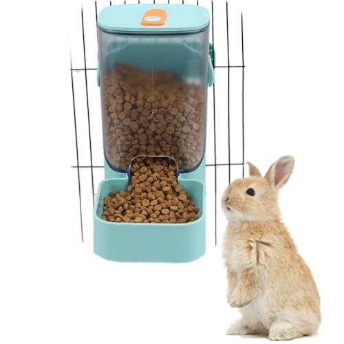 PODOO Kaninchenfutter-Wasserspender, 700 ml, kein Tropfen, 1000 ml, großer hängender automatischer Tierfutterspender, zum Aufhängen außerhalb oder innerhalb des Käfigs für kleine Tiere (Futter) von PODOO