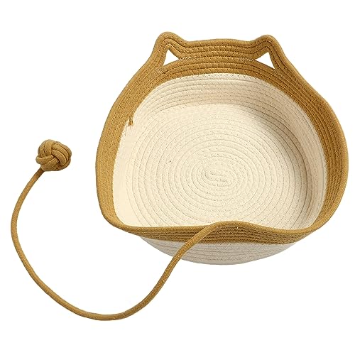 PODSJD Cotton Rope Katzenbett, Katzenkorb groß, katzenbett rund, atmungsaktiv, 40cm, naturfarbe - Handgewebt & leicht zu reinigen, Komfortables Kuschelbett für Katzen, multifunktional & sommergerecht PODSJD Cotton Rope Katzenbett, Katzenkorb groß, katzenbett rund, atmungsaktiv, 40cm, naturfarbe - Handgewebt & leicht zu reinigen, Komfortables Kuschelbett für Katzen, multifunktional & sommergerecht von PODSJD