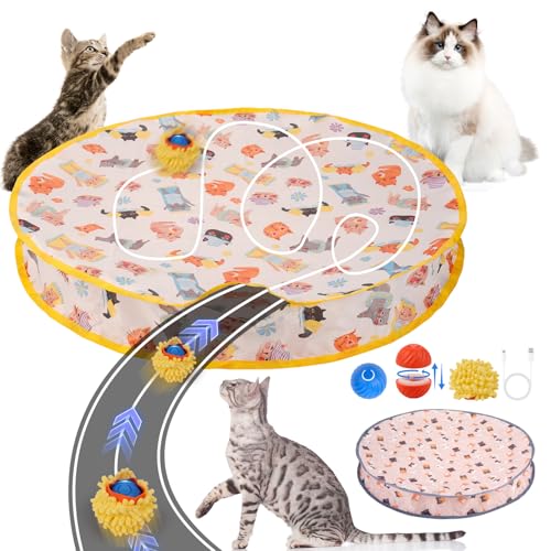 POFIBO Interaktives Katzenspielzeug Ball – 360° Katzenball Elektrisch mit USB-Aufladung, 2 Modi zur Förderung des Jagdinstinkts, für Hunde und Katzen Aller Größen und Altersstufen geeignet von POFIBO