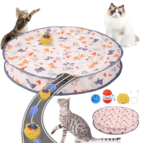 POFIBO Interaktives Katzenspielzeug Ball – 360° Katzenball Elektrisch mit USB-Aufladung, 2 Modi zur Förderung des Jagdinstinkts, für Hunde und Katzen Aller Größen und Altersstufen geeignet von POFIBO