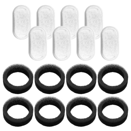 16-teiliges Katzenwasserbrunnen-Filter-Set, Ersatz-Filter-Set für Katzenbrunnen, Wasserfilter für Katzen-Wasserbrunnen mit 8 Filtern + 8 Schwämmen 16-teiliges Katzenwasserbrunnen-Filter-Set, Ersatz-Filter-Set für Katzenbrunnen, Wasserfilter für Katzen-Wasserbrunnen mit 8 Filtern + 8 Schwämmen von POHOVE