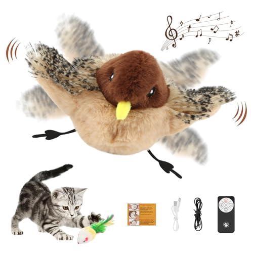 Katzenspielzeug mit Fernbedienung,Interaktiver zwitschernder Vogel Katze, wiederaufladbare Simulation Vogel Katzenspielzeug, flatternde Flügel und lebhaftes Zwitschern, interaktives Katzenspielzeug Katzenspielzeug mit Fernbedienung,Interaktiver zwitschernder Vogel Katze, wiederaufladbare Simulation Vogel Katzenspielzeug, flatternde Flügel und lebhaftes Zwitschern, interaktives Katzenspielzeug von POHOVE