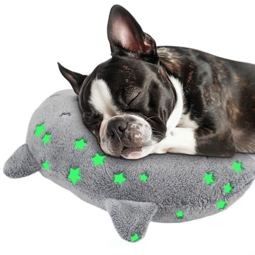 POMESEA Beruhigungskissen für Hunde, leuchtet im Dunkeln, weiches U-förmiges Haustierkissen für Hunde und Katzen, maschinenwaschbar, Hunde-Nackenkissen, Gelenkentlastung, besserer Schlaf (groß, grau) POMESEA Beruhigungskissen für Hunde, leuchtet im Dunkeln, weiches U-förmiges Haustierkissen für Hunde und Katzen, maschinenwaschbar, Hunde-Nackenkissen, Gelenkentlastung, besserer Schlaf (groß, grau) von POMESEA