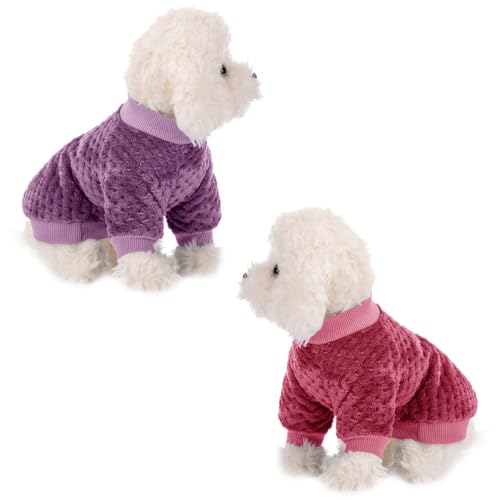 Hundepullover, 2- oder 3er-Pack, Hundepullover für kleine, mittelgroße Hunde oder Katzen, warme, weiche Flanell-Haustierkleidung für Hunde, Mädchen oder Jungen, Hunde-Shirt, Mantel, Jacke (XXS Hundepullover, 2- oder 3er-Pack, Hundepullover für kleine, mittelgroße Hunde oder Katzen, warme, weiche Flanell-Haustierkleidung für Hunde, Mädchen oder Jungen, Hunde-Shirt, Mantel, Jacke (XXS von POMIU