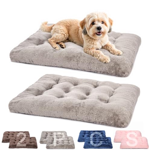 POMIU Waschbares Hundebett, Deluxe-Plüschbetten mit rutschfester, maschinenwaschbarer Hundehütte, Schlafmatte für große, mittelgroße und kleine Hunde (2 Stück x Grau, 58,4 x 45,7 x 7,6 cm (L x B x T) POMIU Waschbares Hundebett, Deluxe-Plüschbetten mit rutschfester, maschinenwaschbarer Hundehütte, Schlafmatte für große, mittelgroße und kleine Hunde (2 Stück x Grau, 58,4 x 45,7 x 7,6 cm (L x B x T) von POMIU