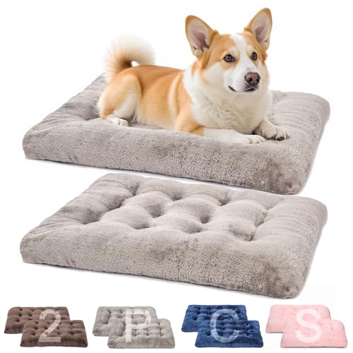 POMIU Waschbares Hundebett, Deluxe-Plüschbetten mit rutschfester, maschinenwaschbarer Hundehütte, Schlafmatte für große, mittelgroße und kleine Hunde (2 Stück x Grau, 73,7 cm L x 53,3 cm B x 7,6 cm T) POMIU Waschbares Hundebett, Deluxe-Plüschbetten mit rutschfester, maschinenwaschbarer Hundehütte, Schlafmatte für große, mittelgroße und kleine Hunde (2 Stück x Grau, 73,7 cm L x 53,3 cm B x 7,6 cm T) von POMIU