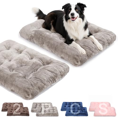 POMIU Waschbares Hundebett, Deluxe-Plüschbetten mit rutschfester, maschinenwaschbarer Hundehütte, Schlafmatte für große, mittelgroße und kleine Hunde (2 Stück x Grau, 88,9 x 58,4 x 7,6 cm (L x B x T) POMIU Waschbares Hundebett, Deluxe-Plüschbetten mit rutschfester, maschinenwaschbarer Hundehütte, Schlafmatte für große, mittelgroße und kleine Hunde (2 Stück x Grau, 88,9 x 58,4 x 7,6 cm (L x B x T) von POMIU