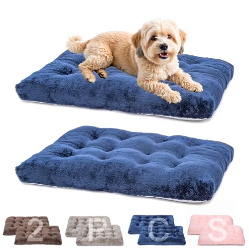 POMIU Waschbares Hundebett, Deluxe-Plüschbetten mit rutschfester, maschinenwaschbarer Hundehütte, Schlafmatte für große, mittelgroße und kleine Hunde (2 Stück x Marineblau, 58,4 x 45,7 x 7,6 cm (L x B POMIU Waschbares Hundebett, Deluxe-Plüschbetten mit rutschfester, maschinenwaschbarer Hundehütte, Schlafmatte für große, mittelgroße und kleine Hunde (2 Stück x Marineblau, 58,4 x 45,7 x 7,6 cm (L x B von POMIU