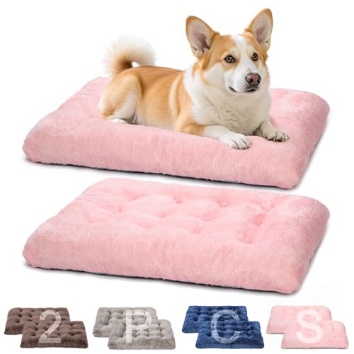 POMIU Waschbares Hundebett, Deluxe-Plüschbetten mit rutschfester, maschinenwaschbarer Hundehütte, Schlafmatte für große, mittelgroße und kleine Hunde (2 Stück x Rosa, 73,7 cm L x 53,3 cm B x 7,6 cm T) POMIU Waschbares Hundebett, Deluxe-Plüschbetten mit rutschfester, maschinenwaschbarer Hundehütte, Schlafmatte für große, mittelgroße und kleine Hunde (2 Stück x Rosa, 73,7 cm L x 53,3 cm B x 7,6 cm T) von POMIU