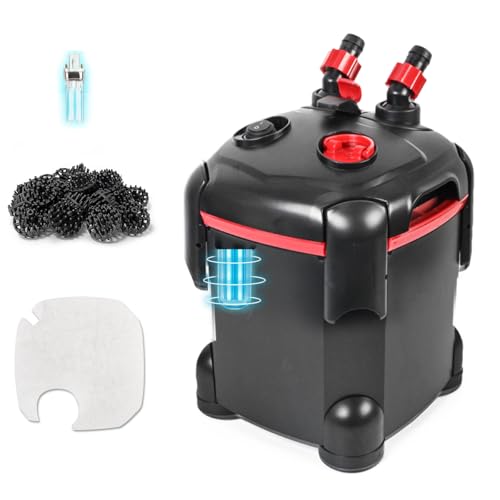 PONDFORSE 172GPH Kanisterfilter, externer Aquariumfilter mit 5 W UV-Sterilisator, Ultra-leise Wasserreinigungsmaschine mit kostenlosen Medien für Aquarien und Aquarien bis zu 172 GPH PONDFORSE 172GPH Kanisterfilter, externer Aquariumfilter mit 5 W UV-Sterilisator, Ultra-leise Wasserreinigungsmaschine mit kostenlosen Medien für Aquarien und Aquarien bis zu 172 GPH von PONDFORSE