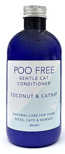 POO FREE 99% Natürlisch SPÜLUNG FÜR Katzen - Mit Kokosnuss, & KATZENMINZE - 250ml Sulfat, Ohne Silikon, Ohne Parabene. Konzentriert, Beruhigt, Hydratisiert, Lindert Juckreiz. von POO FREE