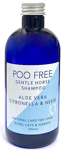 99% Natürliches Pferd Shampoo Mit Aloe Vera, CITRONELLA & NEEM - 250ml - von Poo Free. Ohne Sulfat, Ohne Silikon, Ohne Parabene. Konzentriert, Beruhigt, Hydratisiert, Lindert Juckreiz. von POO FREE