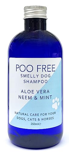 POO FREE 99% Natürlich STINKENDER Hund Shampoo Mit Aloe Vera, NEEM & Minze - 250ml Sulfat, Ohne Silikon, Ohne Parabene. Konzentriert, Beruhigt, Hydratisiert, Lindert Juckreiz. von POO FREE