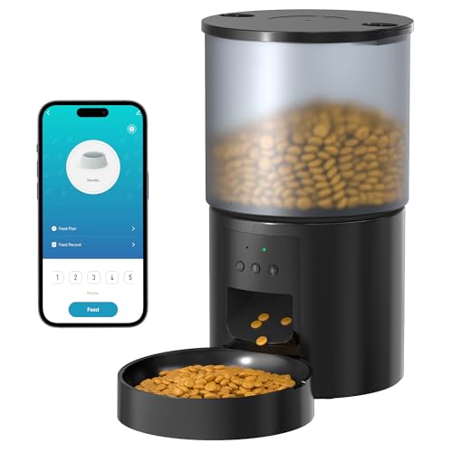 Futterautomat Katze Katzenfutter Automat WiFi: Futterspender Katze mit Maßgeschneidert Zeitplan - Automatischer Hunde/Katzen Futterautomaten APP-Steuerung Katzenfutterspender - 4L Schwarz Futterautomat Katze Katzenfutter Automat WiFi: Futterspender Katze mit Maßgeschneidert Zeitplan - Automatischer Hunde/Katzen Futterautomaten APP-Steuerung Katzenfutterspender - 4L Schwarz von POOEKEN