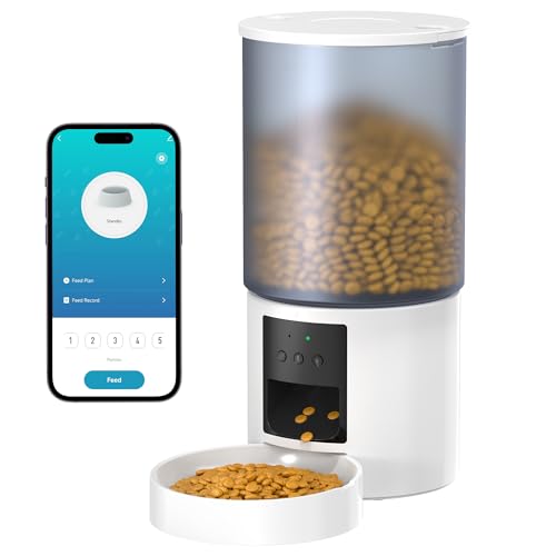 Futterautomat Katze Katzenfutter Automat WiFi: Futterspender Katze mit Maßgeschneidert Zeitplan - Automatischer Katzenfutterspender APP-Steuerung Hunde/Katzen Futterautomaten - Weiß 6L Futterautomat Katze Katzenfutter Automat WiFi: Futterspender Katze mit Maßgeschneidert Zeitplan - Automatischer Katzenfutterspender APP-Steuerung Hunde/Katzen Futterautomaten - Weiß 6L von POOEKEN