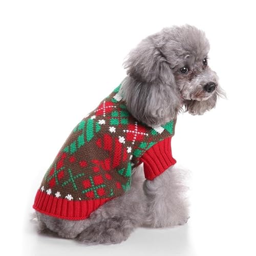 Hundeweihnachten, Pullover Weihnachtsmann, Weihnachtshund, Hundeschneepullover, Haustierkleidung für kleine Hunde und Katzen, Feiertagskleidungsgeschenke, warme Winterkleidung für Katzen (Color : 4, von POOLPO