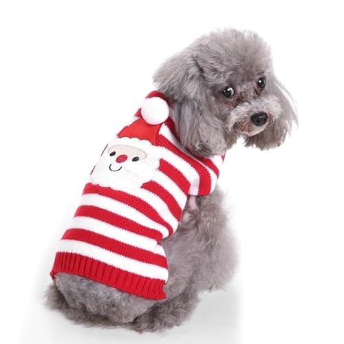 Hundeweihnachten, Pullover Weihnachtsmann, Weihnachtshund, Hundeschneepullover, Haustierkleidung für kleine Hunde und Katzen, Feiertagskleidungsgeschenke, warme Winterkleidung für Katzen (Color : 9, von POOLPO