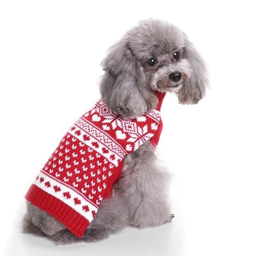 Hundeweihnachten, Pullover Weihnachtsmann, Weihnachtshund, Hundeschneepullover, Haustierkleidung für kleine Hunde und Katzen, Feiertagskleidungsgeschenke, warme Winterkleidung für Katzen (Color : 14 von POOLPO