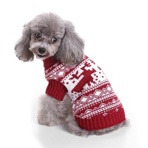 Hundeweihnachten, Pullover Weihnachtsmann, Weihnachtshund, Hundeschneepullover, Haustierkleidung für kleine Hunde und Katzen, Feiertagskleidungsgeschenke, warme Winterkleidung für Katzen (Color : 3, von POOLPO