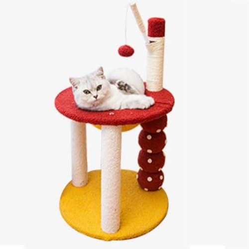 Katzenkletterregal, Plüschkatzenturm mit Lustigen Katzenspielzeugen, Kratzbaumturm mit Sisalseil-Kratzstämmen, Großer Moderner Kratzbaum für 1-2 Katzen (Size : 40 * 40 * 65cm) von POOLPO