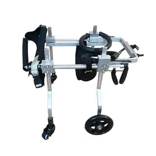 POOLPO Hunderollstuhl für Hinterbeine, 4-Rad-Haustierrollstuhl, Verstellbarer Rollstuhl für Hunde mit Behinderten Hinterbeinen Beim Gehen, Einfache Montage (Size : XS Widen) von POOLPO