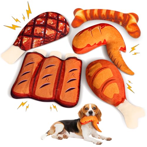 POOPONE Quietschendes Hundespielzeug für kleine Hunde: langlebiges Kauspielzeug für kleine, mittelgroße und große Hunde, Plüsch-Spielzeug, um Hunde zu beschäftigen, 5 Stück POOPONE Quietschendes Hundespielzeug für kleine Hunde: langlebiges Kauspielzeug für kleine, mittelgroße und große Hunde, Plüsch-Spielzeug, um Hunde zu beschäftigen, 5 Stück von POOPONE