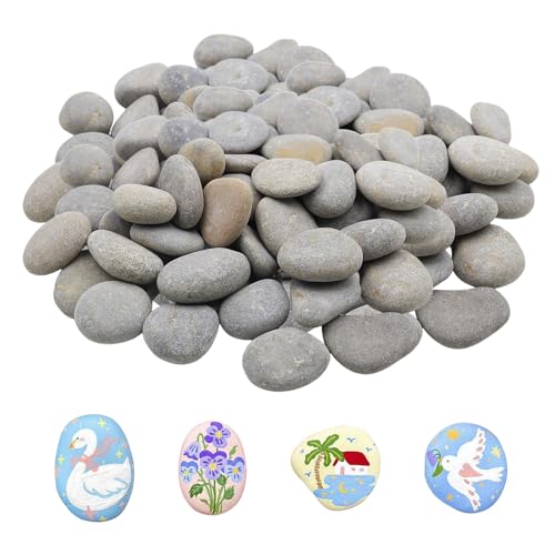 POPAPIE 50 Stück Kieselsteine zum Bemalen,Steine Bemalen,1-3cm Flache Steine,Kies Dekosteine Naturstein,Steine zum Bemalen Flach für Bunte Malerei & Dekoration von POPAPIE