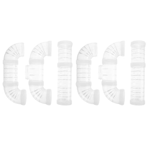 2 Sätze Hamster-Labyrinth-röhre Hamsterzubehör Spielzeug Für Haustiere DIY-Kits Zubehör Für Transparente Käfigrohre Für Kleintiere Spielzeuge Hamstertunnel Plastik Spur Nähen Weiß von POPETPOP