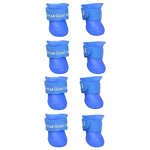 2St rutschfeste Hundestiefel Regenstiefel Pfoten Stiefel Regenschuhe aus Gummi Welpenschuhe hundezubehör dog Accessories Gummi-Regenschuhe für Hunde kleiner Hund Haustierschuhe von POPETPOP
