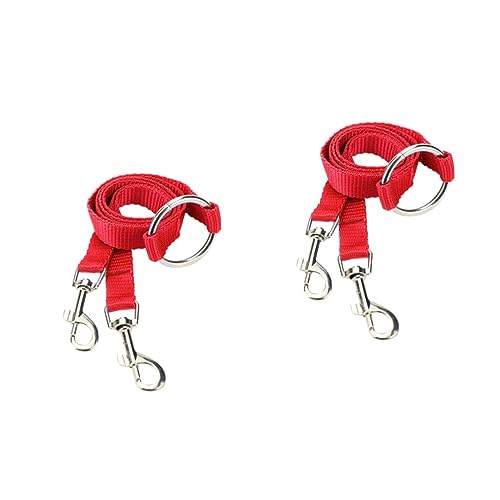 POPETPOP 2stücke Doppelleine Für Hunde Verstellbare Nylon-hundeleine Für Hunde Robust Und Langlebig Für Kleine Haustiere Rot Zwillingsleine Für Stressfreies Gassi Gehen von POPETPOP