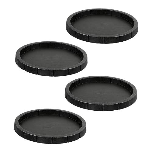 4 Stück Futterschale für Reptilien Leopard Wärmelampe für Reptilien Käfig Fütterung Ratte pet Water Bowl Reptilien wasserschale Schildkrötenfutter Wassernapf Plastik Black POPETPOP von POPETPOP
