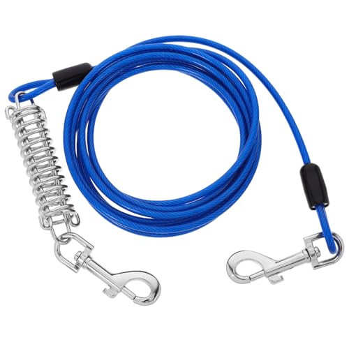 POPETPOP Hundeleine Kettenblatt-karabinerhaken Für Haustiere Starthilfekabel Minikabel Starterkabel Kaubares Katzenspielzeug Hängende Kette Blue Kunststoffbeschichtetes Drahtseil von POPETPOP