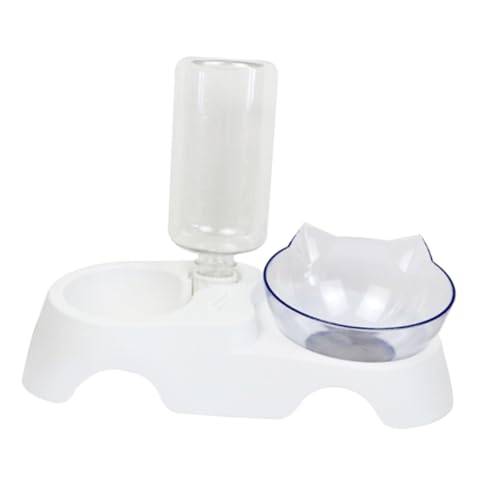 POPETPOP 1satz Dual-Bowl Haustierfütterung Mit Wasser Und Futternapf Stabiler Basis Für Kleine Und Mittelgroße Hunde Und Katzen Automatischem Wasserspender von POPETPOP