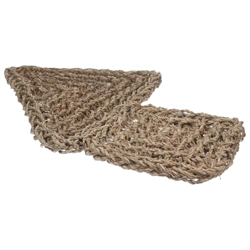 POPETPOP 1 Satz Haustier Stroh Matte Hängematte für Bartagamen für Hamster Dschungelspielzeug haustierbett pet Bed hängendes Eidechsenbett Bartagame Hängematte Seetang Light Brown von POPETPOP
