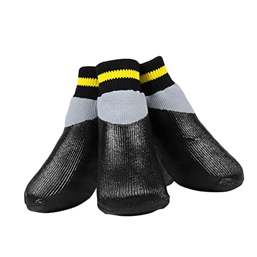 POPETPOP Hundesocken Schuhe Hundestiefel Regen- Und Schneestiefel – Pfoten 4-teiliges Set Schwarz von POPETPOP