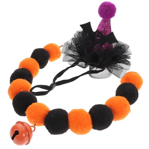 POPETPOP Katzenhalsband Halloween Kostüm Zubehör Glocke Dekorative Pom Bälle 2er Set POPETPOP Katzenhalsband Halloween Kostüm Zubehör Glocke Dekorative Pom Bälle 2er Set von POPETPOP