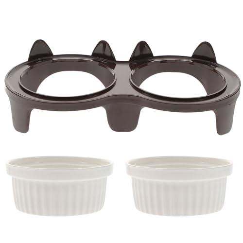 POPETPOP Futternapf-Set Für Haustiere Doppelter Futter- Und Wassernapf Aus Keramik Für Katzen Erhöhter Katzennapf Für Einfaches Füttern Und Trinken POPETPOP Futternapf-Set Für Haustiere Doppelter Futter- Und Wassernapf Aus Keramik Für Katzen Erhöhter Katzennapf Für Einfaches Füttern Und Trinken von POPETPOP