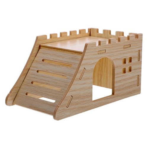 POPETPOP Meerschweinchen-versteck Spielzeug Holzhaus Mit Rampe Mini-rattenkäfig Versteck Für Chinchillas Und Hamster von POPETPOP