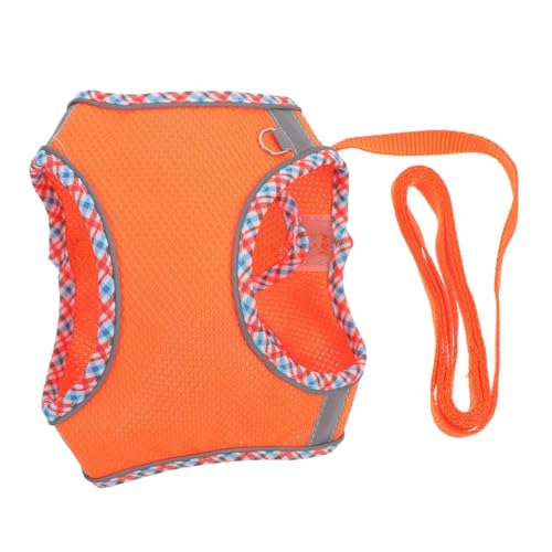 POPETPOP 1 Satz Transportbox Für Haustiere Leine Züchten Einstellbar Hund Geschirr Zug Chihuahua Gehen Welpe Klein Körperpflege Im Freien Haustierkabelbaum Haustierzubehör Orange Polyester von POPETPOP