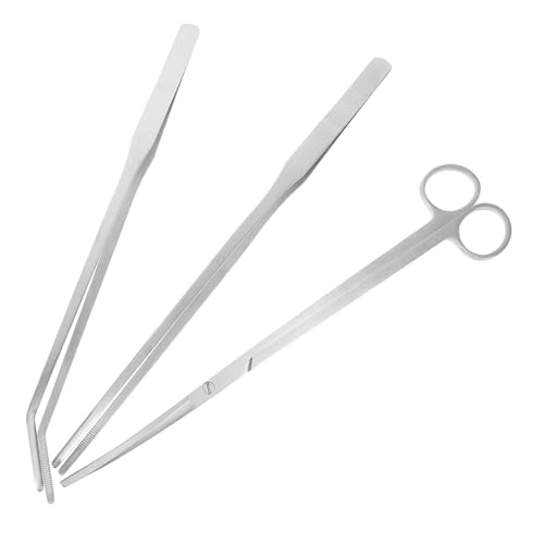 POPETPOP Aquarium Pflanzenwerkzeug Set Trimmer Und Tweezers Für Aquarienpflege Teiliges Set Gebogene Schere Gerade Pinzette Gebogene Pinzette Zur Einfachen Pflege Von Wasserpflanzen von POPETPOP